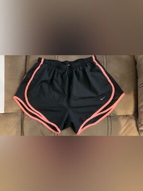 Nike Black Women's Athletic Shorts with Coral Trim